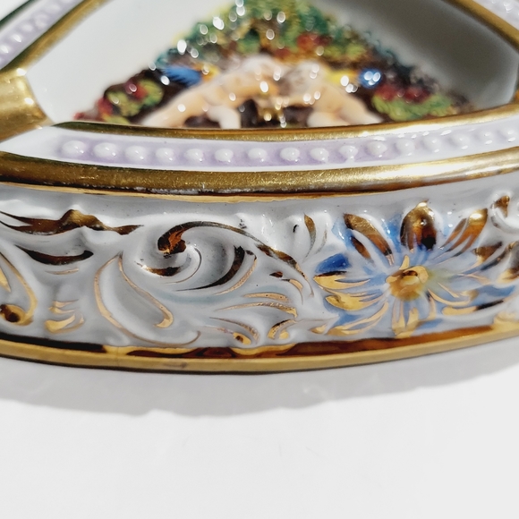 Vintage midcentury Capodimonte Italy cherub ashtray Italian porcelain ashtray - Picture 11 of 13
